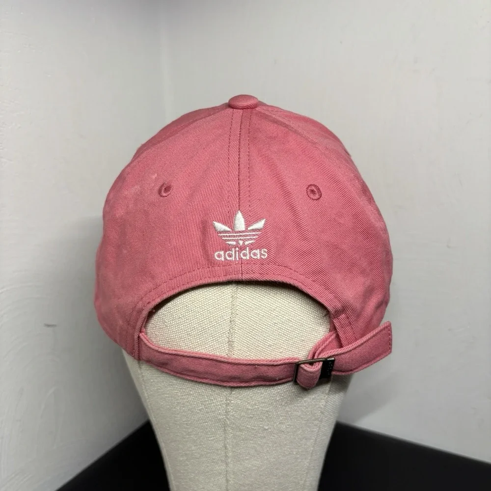 Adidas Pink Hat Embroidered Logo Women's Athletic Cap Adjustable Strap‎ Back
